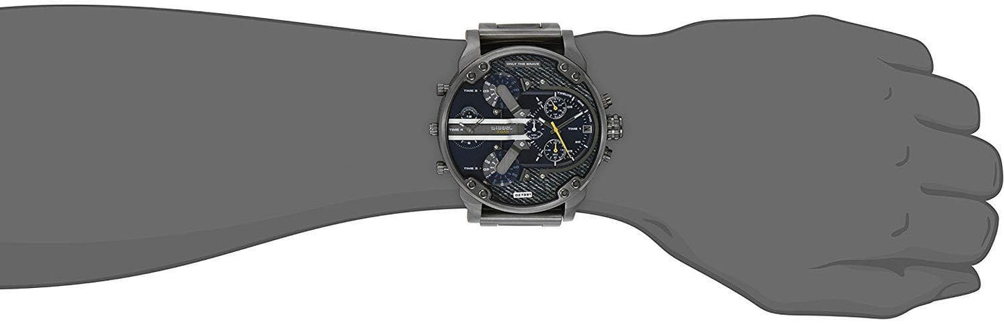 Diesel DZ7331 Big Daddy 2.0 Chronograph Men's Watch – Blue Dial & Grey Stainless Steel Strap