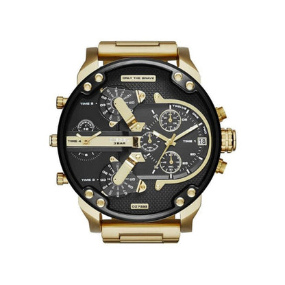 Diesel DZ7333 Mr. Daddy 2.0 Chronograph Men's Watch – Black Dial & Gold Stainless Steel Strap