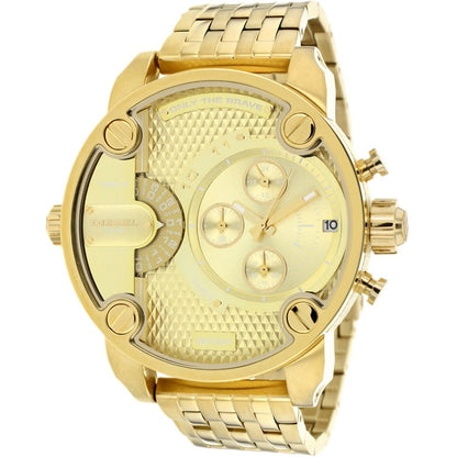 Diesel DZ7287 Big Daddy Analog Men's Watch – Gold Dial & Gold Stainless Steel Strap