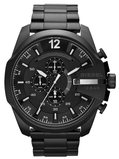 Diesel DZ4283 Mega Chief Chronograph Men's Watch – Black Dial & Black Steel Strap