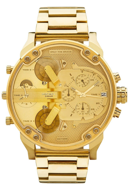 Diesel DZ7399 Mr. Daddy 2.0 Chronograph Men's Watch – Gold Dial & Gold Stainless Steel Strap