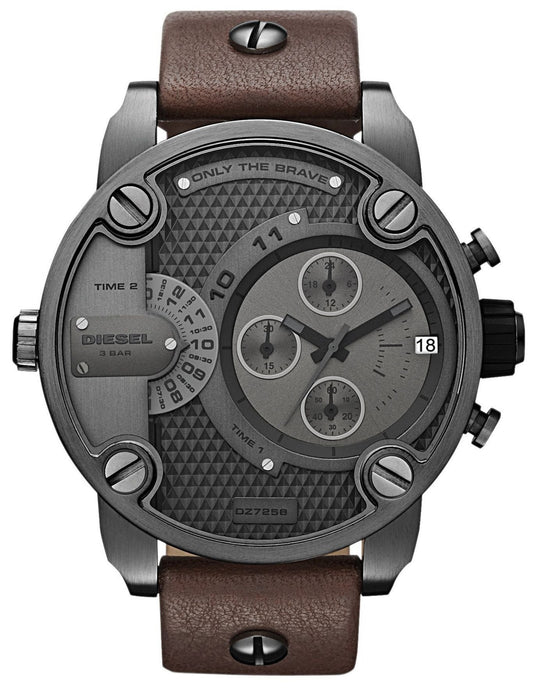 Diesel DZ7258 Little Daddy SBA Men's Watch – Grey Dial & Brown Leather Strap