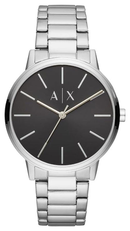 Armani Exchange Cayde AX2700 Men's Analog Watch – Black Dial with Silver Stainless Steel Bracelet