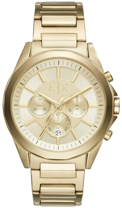 Armani Exchange Drexler AX2602 Men's Chronograph Watch – Gold Dial with Gold Stainless Steel Strap