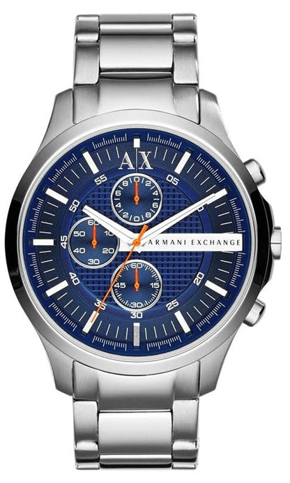 Armani Exchange Hampton AX2155 Men's Chronograph Watch – Blue Dial with Silver Stainless Steel Strap