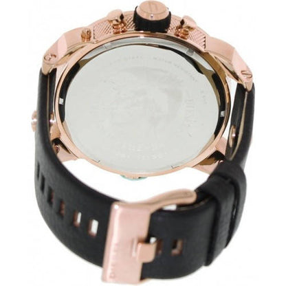 Diesel DZ7282 Little Daddy Men's Watch – Black & Gold Dial & Black Leather Strap