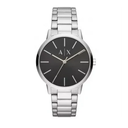 Armani Exchange Cayde AX2700 Men's Analog Watch – Black Dial with Silver Stainless Steel Bracelet
