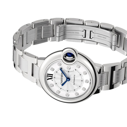 Ballon Bleu de Cartier 33 | 33mm, Steel, Diamond Silver Dial