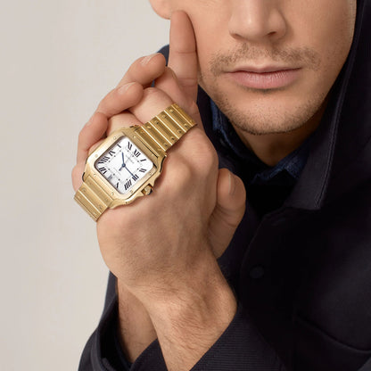 Santos de Cartier Large Model | 40mm, 18K Yellow Gold, White Dial