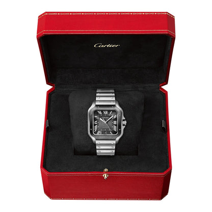 Santos de Cartier Large Model | 40mm, Two-Tone Steel & ADLC, Steel, Grey Dial