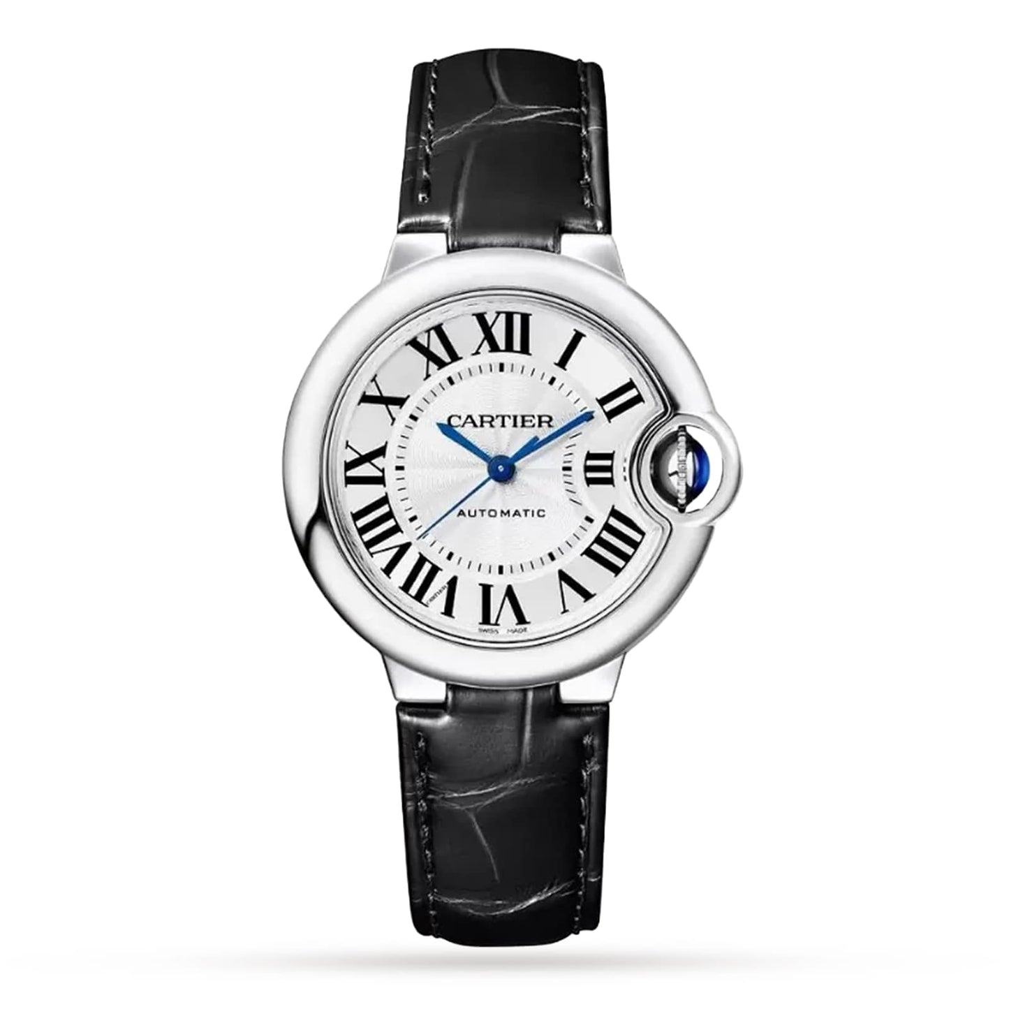 Ballon Bleu de Cartier 33 | 33mm, Steel, Alligator Leather, Silver Dial