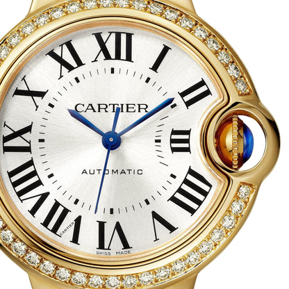 Ballon Bleu de Cartier 33 | 33mm, 18K Yellow Gold, Silver Dial, Yellow Bezel