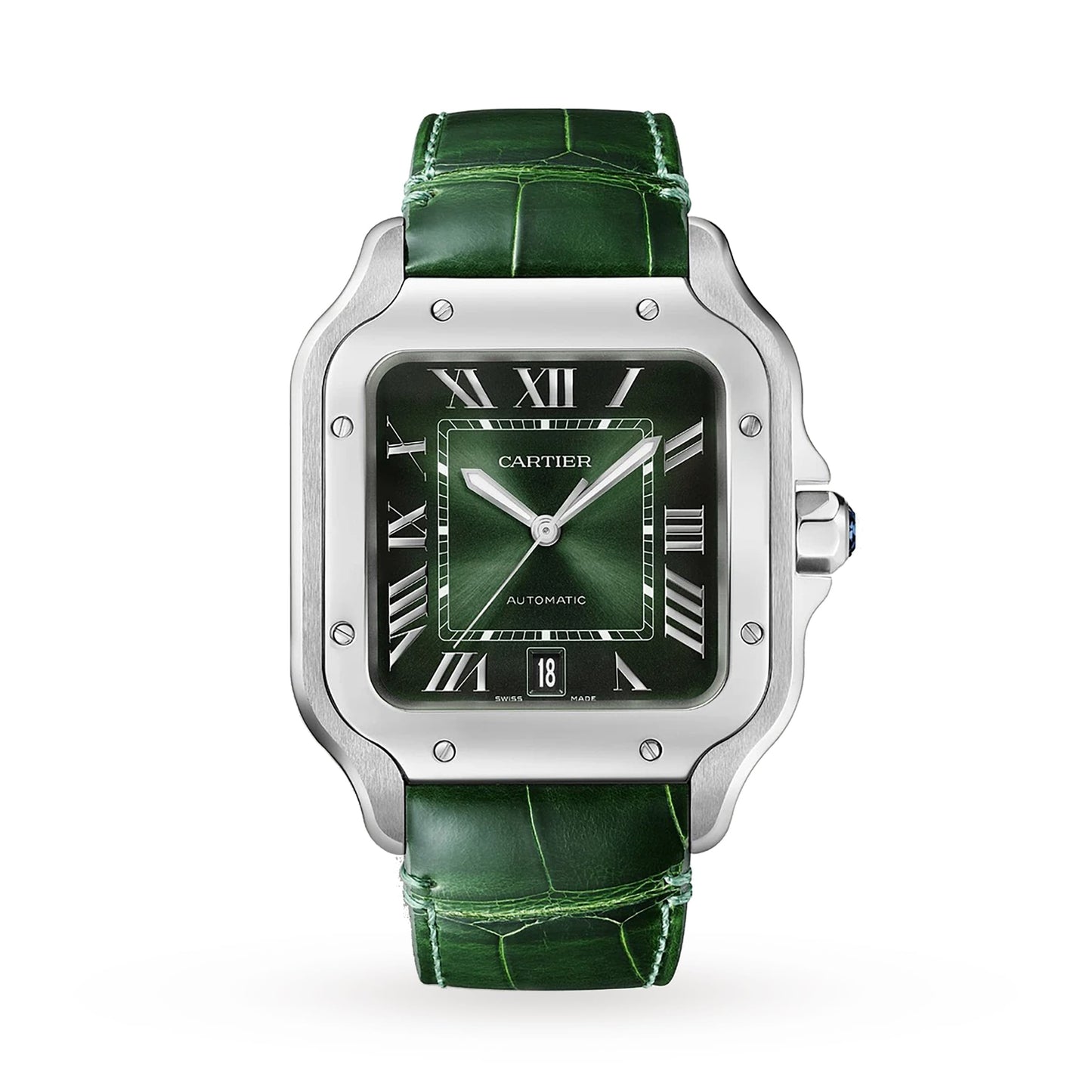 Santos de Cartier Large Model | 40mm, Steel, Green Dial