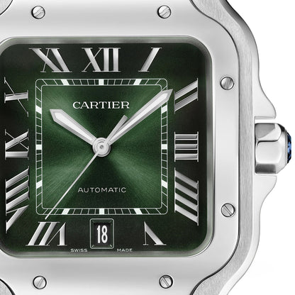 Santos de Cartier Large Model | 40mm, Steel, Green Dial