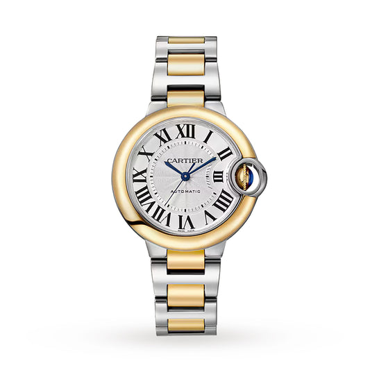 Ballon Bleu de Cartier 33 | 33mm, Two-Tone Steel & 18K Yellow Gold, Silver Dial