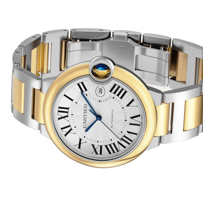 Ballon Bleu de Cartier 42 | 42mm, Two-Tone Steel & 18K Yellow Gold, Silver Dial
