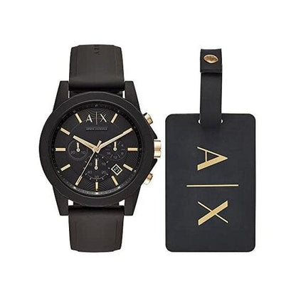 Armani Exchange Outerbanks AX7105 Men's Chronograph Watch – Black Dial with Black Stainless Steel Strap