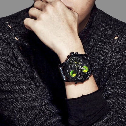 Diesel DZ7311 Big Daddy Chronograph Men's Watch – Black Dial & Black Leather Strap