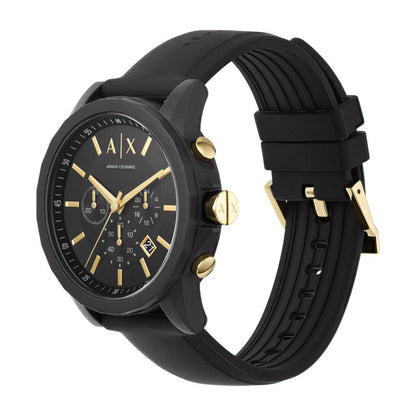 Armani Exchange Outerbanks AX7105 Men's Chronograph Watch – Black Dial with Black Stainless Steel Strap