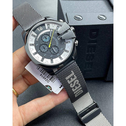 Diesel DZ4514 Mega Chief Chronograph Men's Watch – Black Dial & Black Mesh Bracelet