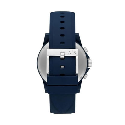 Armani Exchange Outerbanks AX7128 Men's Chronograph Watch – Blue Dial with Blue Silicone Strap