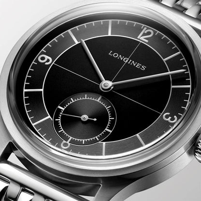 longines Heritage Classic Sector Dial 38.5mm - Black on Bracelet