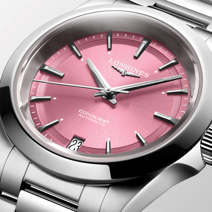 longines Conquest 34mm - Sunray Pink on Bracelet