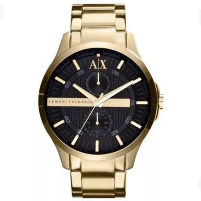 Armani Exchange Hampton AX2122 Men's Chronograph Watch – Black Dial with Gold Stainless Steel Strap