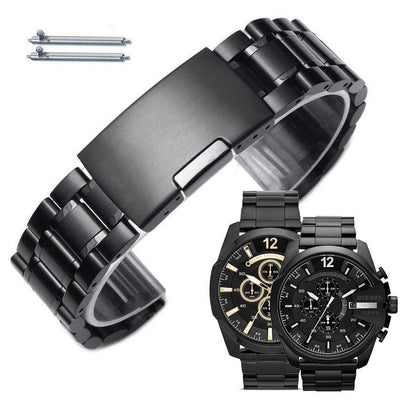 Diesel DZ4283 Mega Chief Chronograph Men's Watch – Black Dial & Black Steel Strap