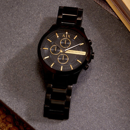 Armani Exchange Hampton AX2164 Men's Chronograph Watch – Black Dial with Black Stainless Steel Strap