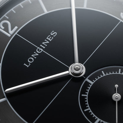 longines Heritage Classic Sector Dial 38.5mm - Black on Bracelet