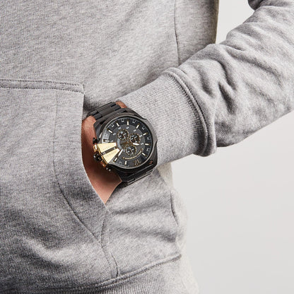 Diesel DZ4338 Mega Chief Chronograph Men's Watch – Black Dial & Black Stainless Steel Strap