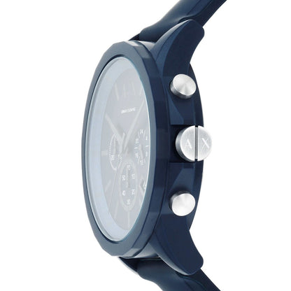 Armani Exchange Outerbanks AX7128 Men's Chronograph Watch – Blue Dial with Blue Silicone Strap