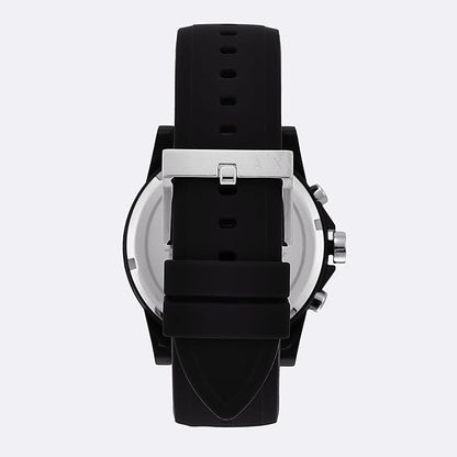Armani Exchange Outerbanks AX1326 Men's Chronograph Watch – Black Dial with Black Silicone Strap