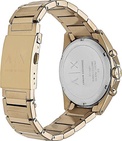 Armani Exchange Drexler AX2602 Men's Chronograph Watch – Gold Dial with Gold Stainless Steel Strap