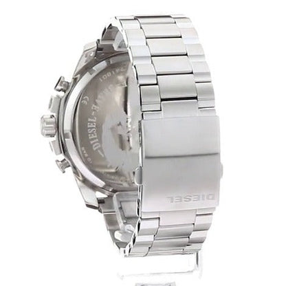 Diesel DZ4477 Mega Chief Chronograph Men's Watch – White Dial & Silver Stainless Steel Strap