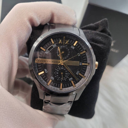 Armani Exchange Hampton AX2121 Men's Chronograph Watch – Black Dial with Black Stainless Steel Strap