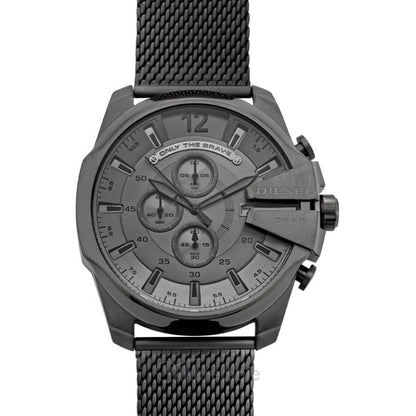 Diesel DZ4527 Mega Chief Chronograph Men's Watch – Black Dial & Black Mesh Strap
