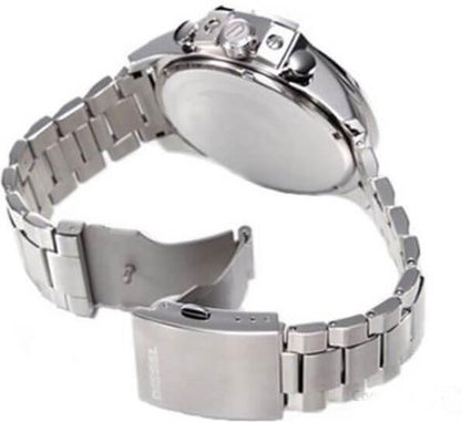 Diesel DZ4465 Mega Chief Chronograph Men's Watch – Blue Dial & Silver Stainless Steel Strap