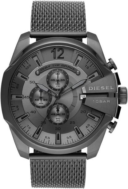Diesel DZ4527 Mega Chief Chronograph Men's Watch – Black Dial & Black Mesh Strap