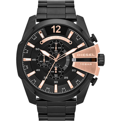 Diesel DZ4309 Mega Chief Chronograph Men's Watch – Black Dial & Black Stainless Steel Strap