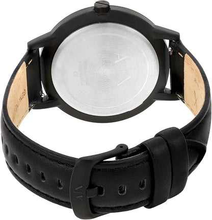 Armani Exchange Cayde AX7120 Men's Analog Watch – Black Dial with Black Leather Strap