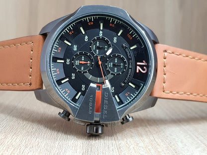 Diesel DZ4343 Mega Chief Chronograph Men's Watch – Black Dial & Brown Leather Strap