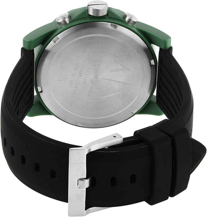 Armani Exchange Outerbanks AX1348 Men's Chronograph Watch – Black Dial with Black Silicone Strap
