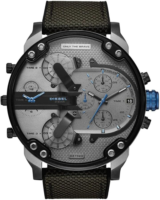 Diesel DZ7420 Mr. Daddy 2.0 Chronograph Men's Watch – Grey Dial & Black Nylon Strap