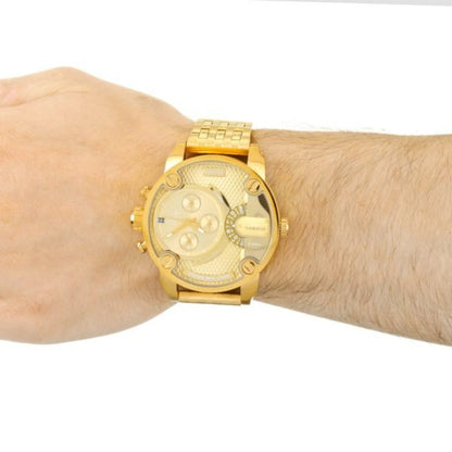 Diesel DZ7287 Big Daddy Analog Men's Watch – Gold Dial & Gold Stainless Steel Strap