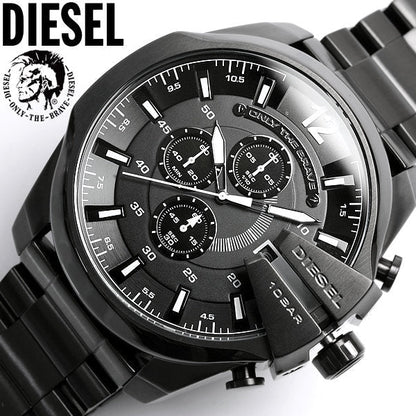 Diesel DZ4283 Mega Chief Chronograph Men's Watch – Black Dial & Black Steel Strap