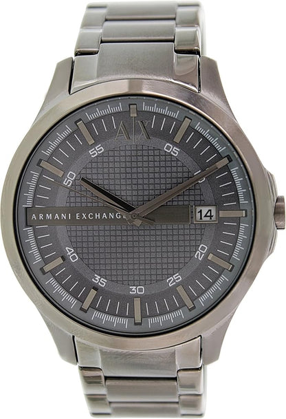 Armani Exchange Hampton AX2135 Men's Chronograph Watch – Grey Dial with Coordinated Grey Stainless Steel Strap