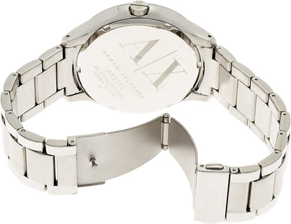 Armani Exchange Hampton AX2132 Men's Chronograph – Blue Dial with Silver Stainless Steel Bracelet