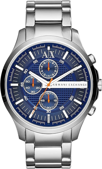 Armani Exchange Hampton AX2155 Men's Chronograph Watch – Blue Dial with Silver Stainless Steel Strap